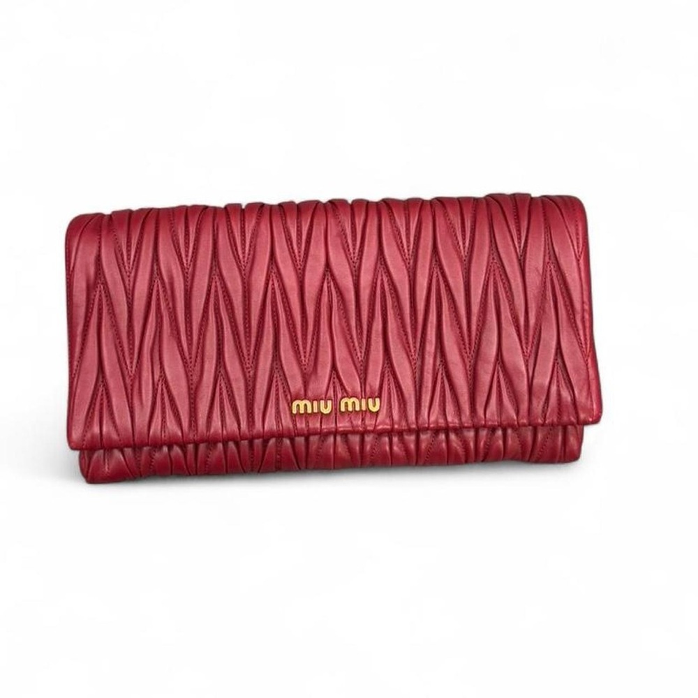 Miu Miu Quilted Red Clutch
